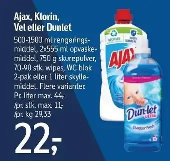 Føtex Ajax, klorin, vel el. dunlet tilbud