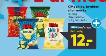 Bilka KiMs chips, krydderi eller snacks tilbud