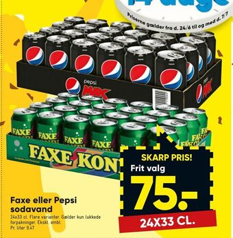 Bilka Faxe eller Pepsi sodavand tilbud