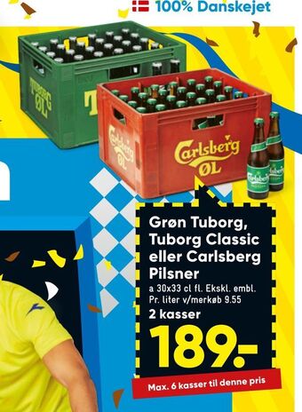 Bilka Grøn Tuborg, Tuborg Classic eller Carlsberg Pilsner tilbud