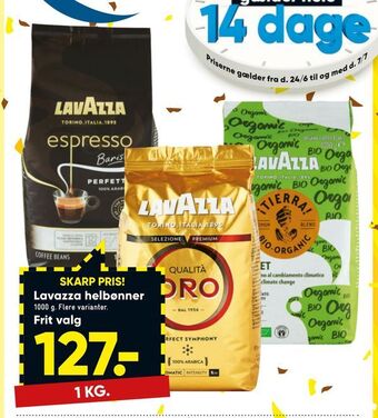 Bilka Lavazza helbønner tilbud