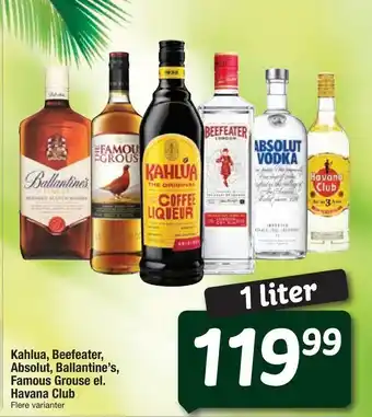 Fakta Tyskland Kahlua, Beefeater, Absolut, Ballantine's, Famous Grouse el. Havana Club tilbud