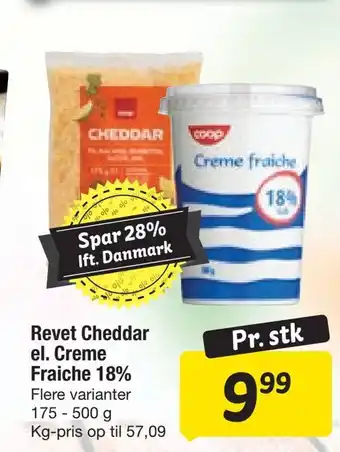 Fakta Tyskland Revet Cheddar el. Creme Fraiche 18% tilbud