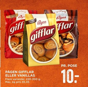 MENY Pågen gifflar eller vanillas tilbud