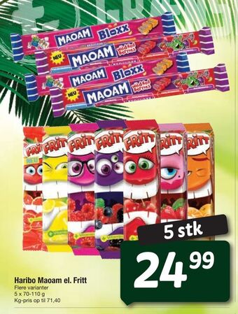 Fakta Tyskland Haribo Maoam el. Fritt tilbud