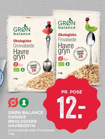 MENY Grøn balance danske økologiske havregryn tilbud