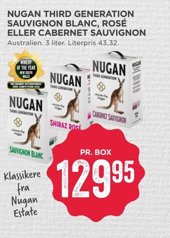 MENY Nugan third generation sauvignon blanc, rosé eller cabernet sauvignon tilbud