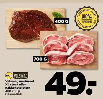 Netto Velsmag marineret XL steak eller nakkekoteletter tilbud