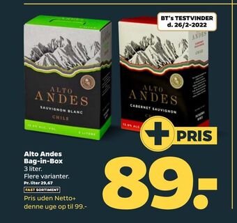 Alto Andes Bag-in-Box