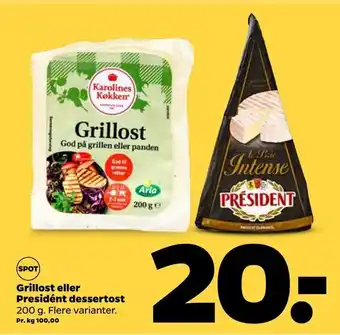 Netto Grillost eller Presidént dessertost tilbud