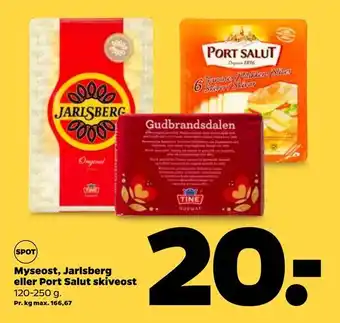 Netto Myseost, Jarlsberg eller Port Salut skiveost tilbud
