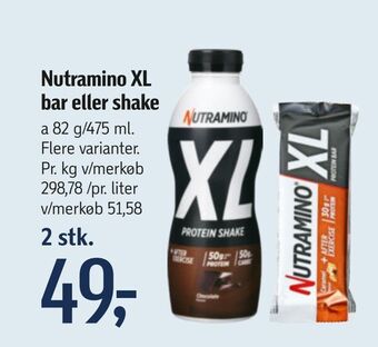 Føtex Nutramino XL bar eller shake tilbud