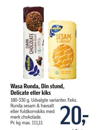 Føtex Wasa Runda, Din stund, Delicate eller kiks tilbud