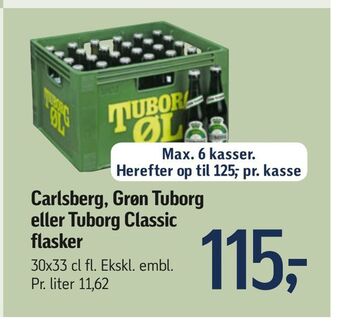 Føtex Carlsberg, Grøn Tuborg eller Tuborg Classic flasker tilbud