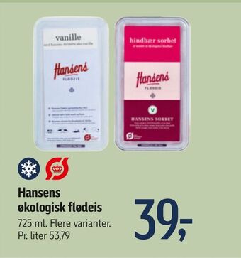 Føtex Hansens økologisk flødeis tilbud