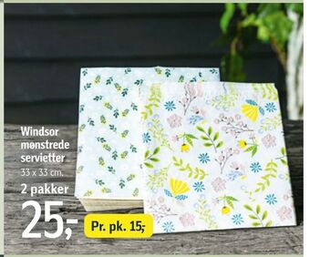 Føtex Windsor mønstrede servietter tilbud