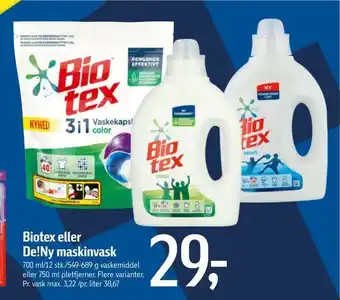 Føtex Biotex eller De!Ny maskinvask tilbud