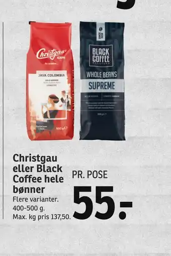 Christgau eller Black Coffee hele bønner
