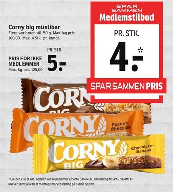 SPAR Corny big müslibar tilbud