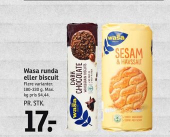 SPAR Wasa runda eller biscuit tilbud