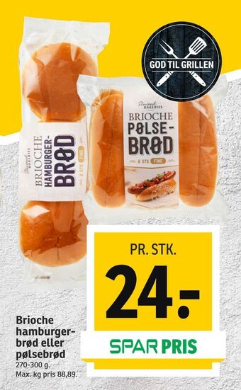 SPAR Brioche hamburger brød eller pølsebrød tilbud