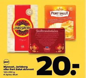 Netto Myseost, Jarlsberg el. Port Salut skiveost tilbud