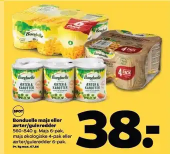 Netto Majs, ærter el. gulerødder tilbud