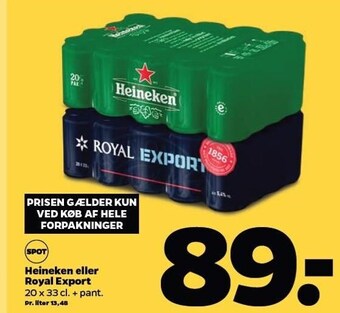 Netto Heineken el. Royal Export tilbud