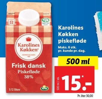 Lidl Karolines Køkken piskefløde tilbud