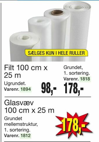 Harald Nyborg Glasvæv 100 cm x 25 m tilbud