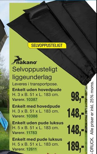 Harald Nyborg Selvoppusteligt liggeunderlag tilbud
