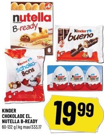 Løvbjerg Kinder chokolade el. Nutella B-ready tilbud
