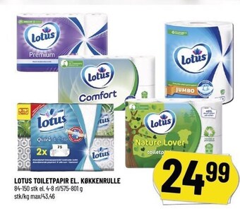 Lotus toiletpapir el. køkkenrulle