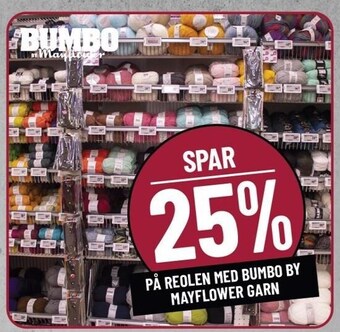 Løvbjerg Spar 25% på reolen m. Bumbo by Mayflower garn tilbud