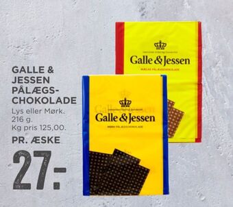 MENY Galle & jessen pålægschokolade mælk tilbud