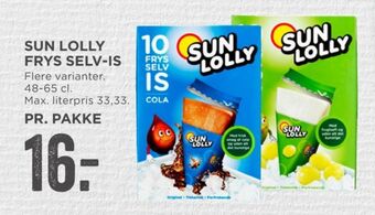 Sun lolly is frys selv