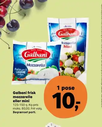 SuperBrugsen Galbani mozzarella mini tilbud