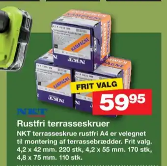 Bauhaus Nkt fasteners skruer tilbud