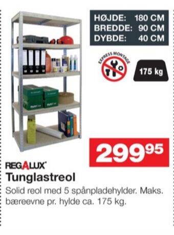 Bauhaus Regalux reol tilbud