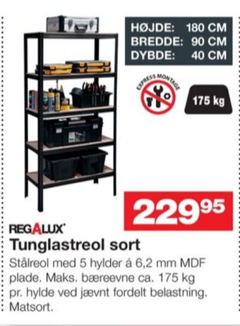 Bauhaus Regalux reol tilbud