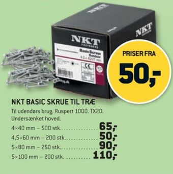 XL-BYG Nkt fasteners skruer tilbud