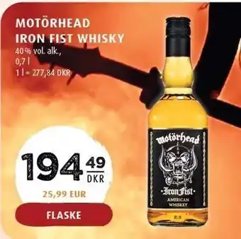 Scandinavian Park Motörhead Iron Fist Whisky tilbud
