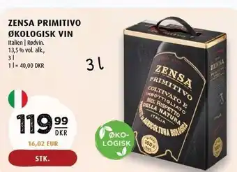 Scandinavian Park Zensa Primitivo øko vin tilbud