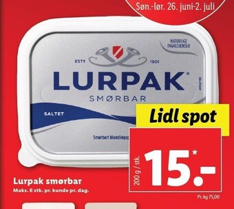 Lidl Lurpak smørbar tilbud