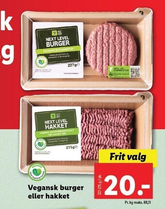 Lidl Vegansk burger el. hakket tilbud