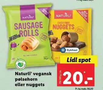Naturli' vegansk pølsehorn el. nuggets