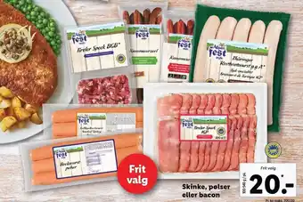 Lidl Skinke, pølser el. bacon tilbud