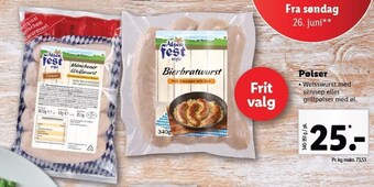 Lidl Pølser tilbud