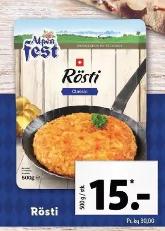 Lidl Rösti tilbud