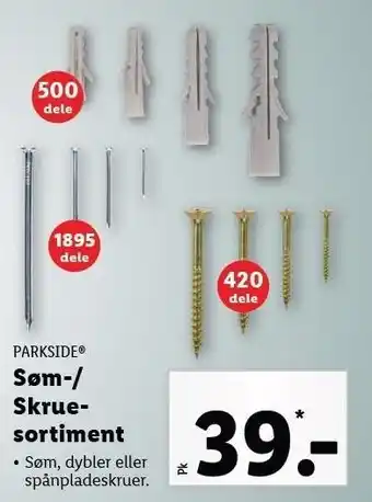Søm-/skrue-sortiment